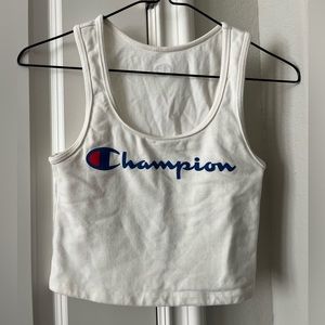 small white champion tank top